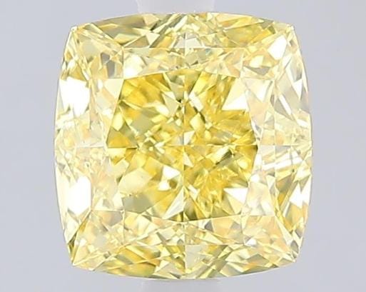 2 CT Cushion Cut Vivid Yellow Lab Created Diamond For Solitaire Engagement Ring