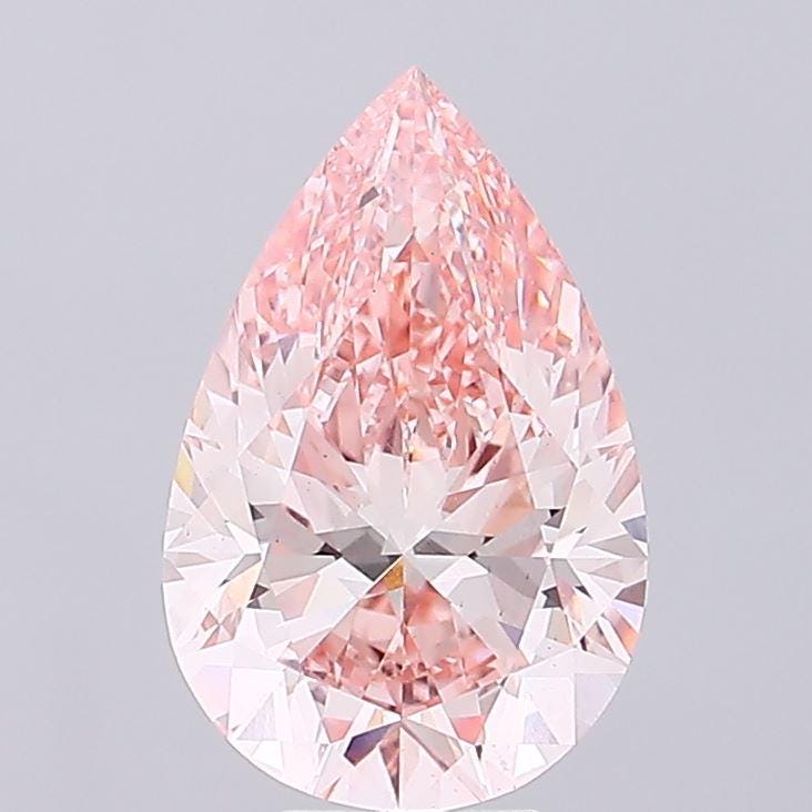 7.58 CT Pear Intense pink Lab Grown Diamond For Engagement Solitaire Ring