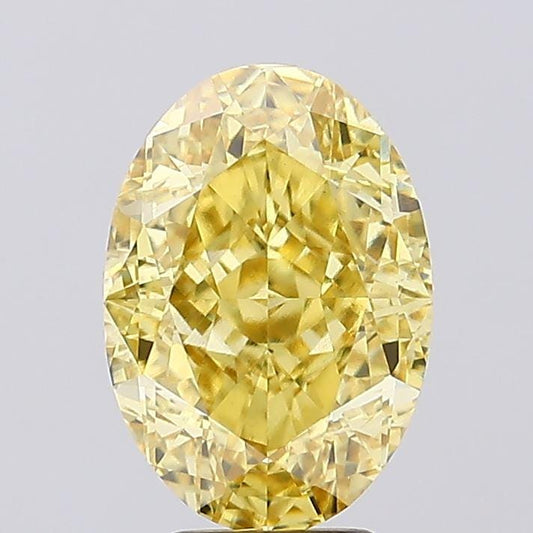 6 CT Vivid Yellow Oval Shape Lab Grown Diamond For Engagement Ring