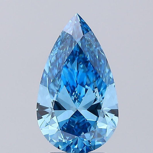 3 CT Pear Vivid Blue Lab Grown Diamond For Engagement Ring | Diamonds Ring