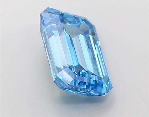 7 CT Emerald Cut Vivid Blue Lab Created Diamond For Engagement Ring | Artificial Diamonds