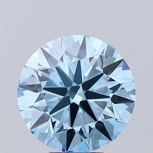 6 CT Round Vivid Blue Lab Grown Diamond For Engagement Ring