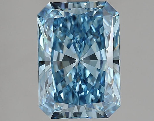 3 CT Radiant Cut Vivid Blue Lab Created Diamond For Custom Engagement Ring | Anniversary Gift