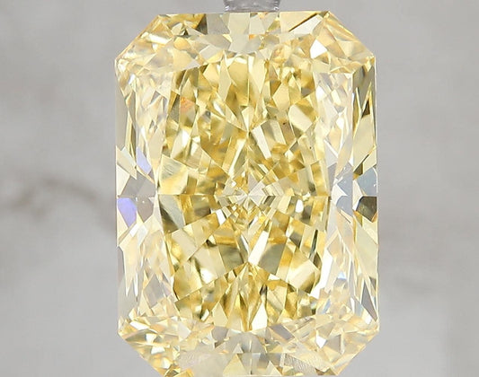 7 CT Radiant Cut Vivid Yellow Lab Grown Diamond For Engagement Ring