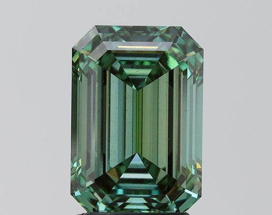4 CT Emerald Cut Vivid Green Lab Grown Diamond For Engagement Ring