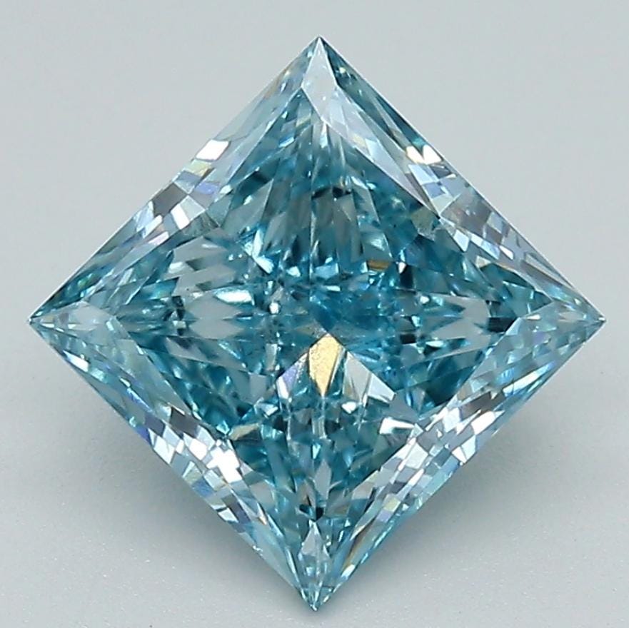 2.30 CT Greenish Blue Princess Cut Lab Grown Diamond for Engagement Ring | IGI Certified | Best for Anniversary Gift