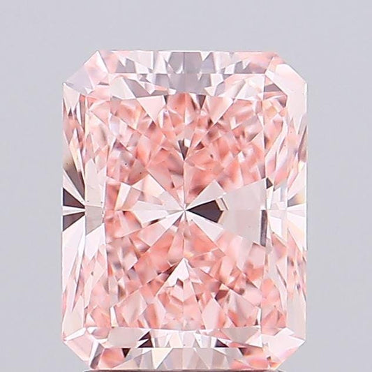 2 CT Radiant Cut Vivid Pink Lab Grown Diamond For Engagement Ring