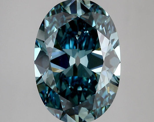 5.35 CT Vivid Blue Oval Old Mine Cut Lab Created Diamond For Fine Jewelry