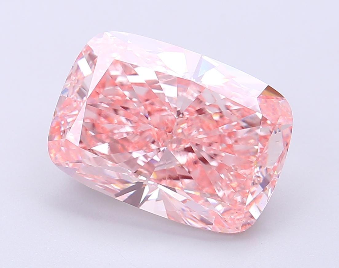 6 CT Cushion Cut Vivid Pink Lab Created Diamond For Engagement Ring
