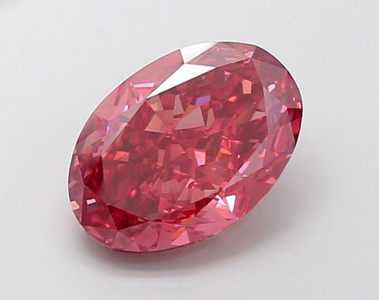 5.11 CT Brownish Pink Oval Shape Lab Created Diamond For Engagement Ring | Custom Jewelry