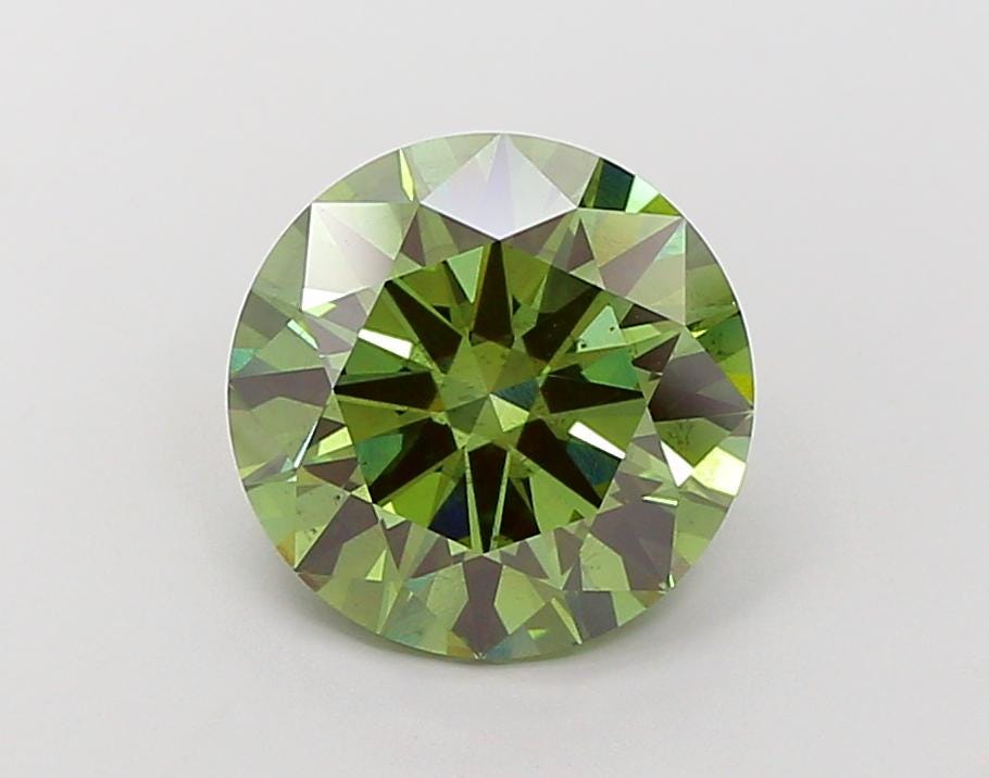 6 CT Vivid Green Round Lab Grown Diamond For Engagement Ring