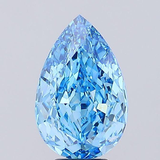 7 CT Pear Vivid Blue Lab Grown Diamond For Engagement Ring | Diamond Rings