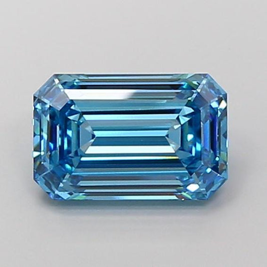 4 CT Emerald Cut Vivid Blue Lab Grown Diamond For Engagement Ring