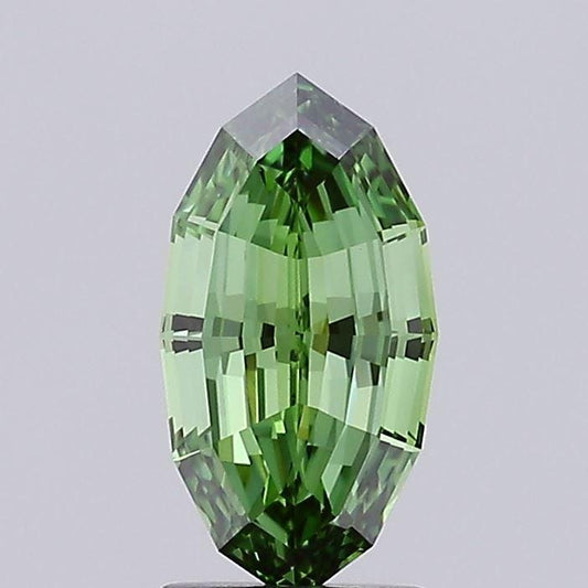 Unique 2.14 CT Green Marquise Step Cut Lab Grown Diamond for Engagement Ring | IGI Certified