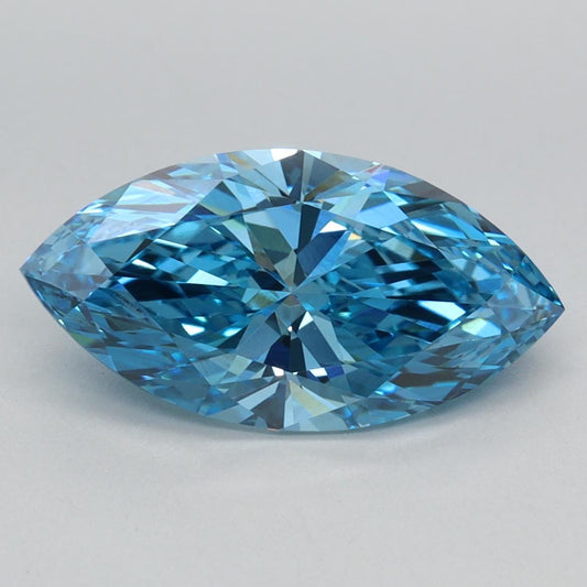 2 CT Marquise Vivid Blue Lab Grown Diamond For Engagement Ring | Anniversary Gift