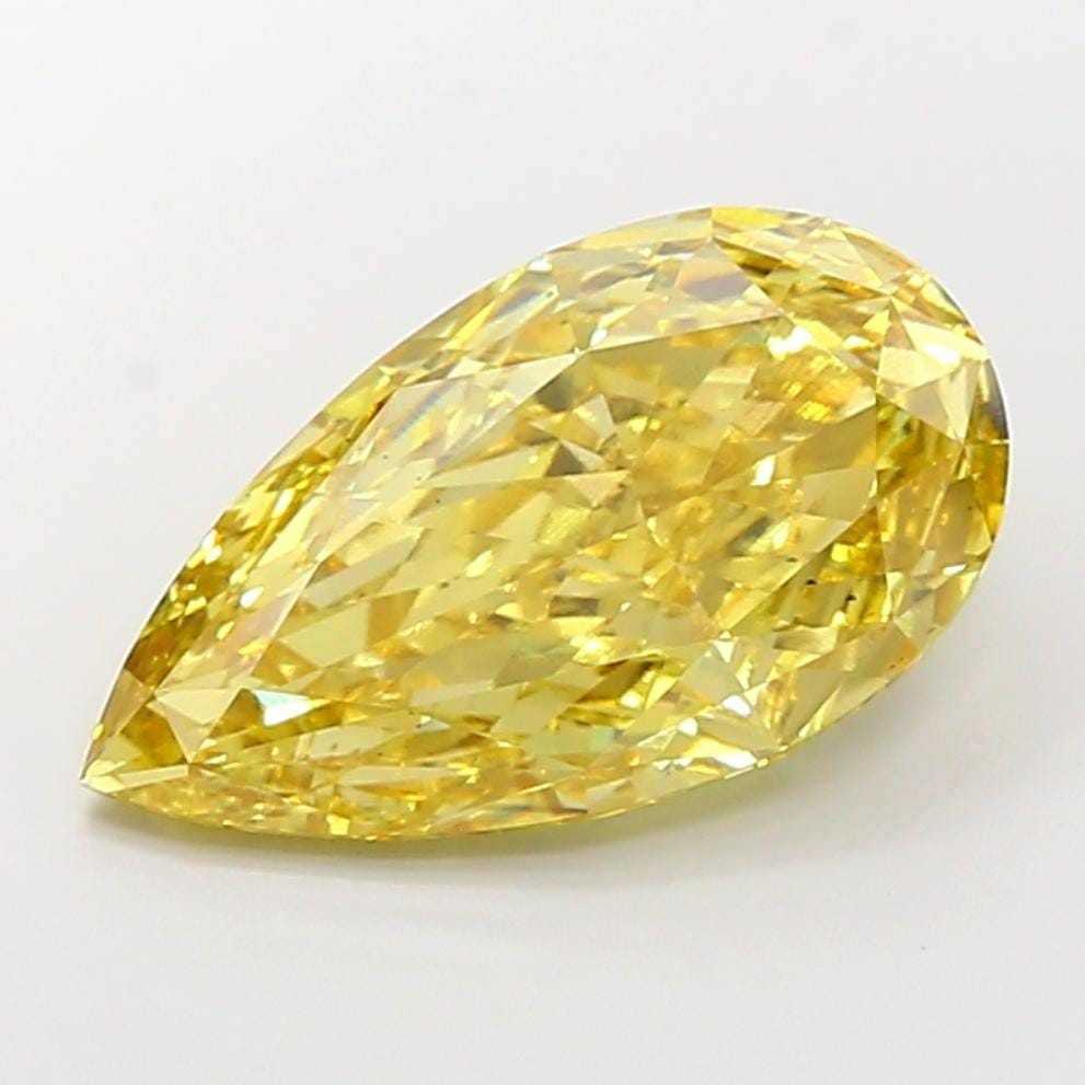 10 CT Yellow Pear Lab Grown Diamond for Engagement Ring