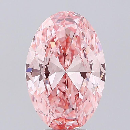 6 CT Oval Vivid Pink Lab Grown Diamond For Engagement Ring