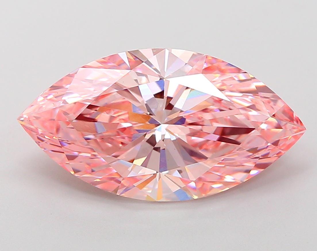 6.64 CT-VVS2 Clarity Marquise Vivid Pink Lab Grown Diamond For Engagement Ring | Best Gift