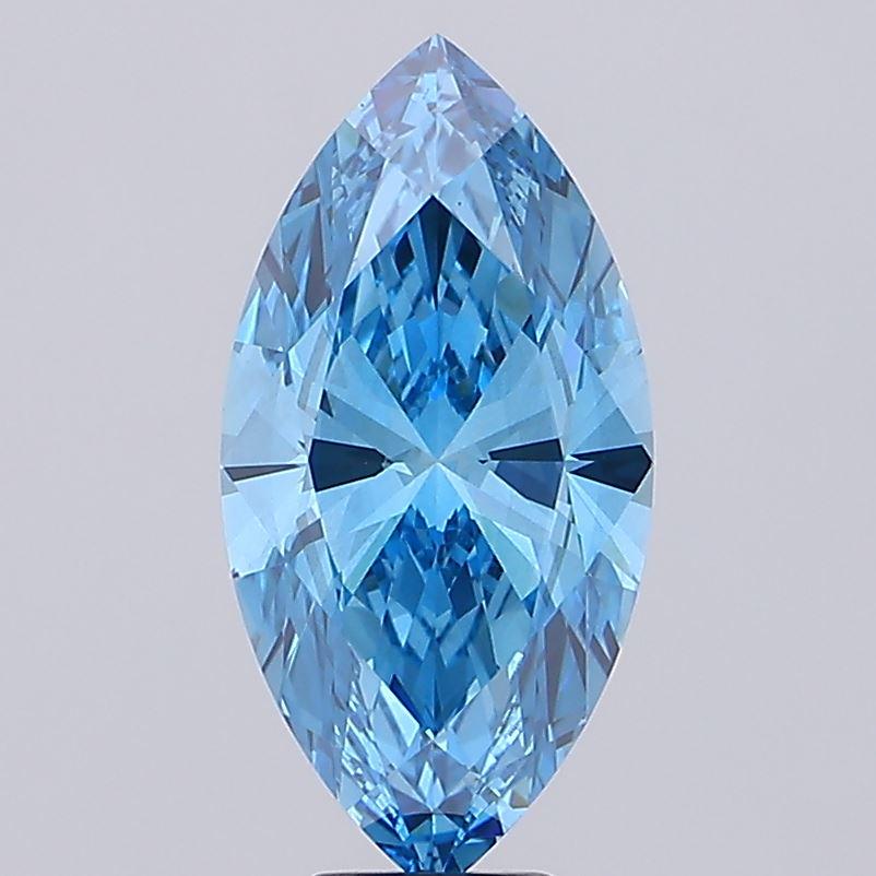 7 CT Marquise Vivid Blue Lab Grown Diamond For Engagement Ring | Custom Jewelry