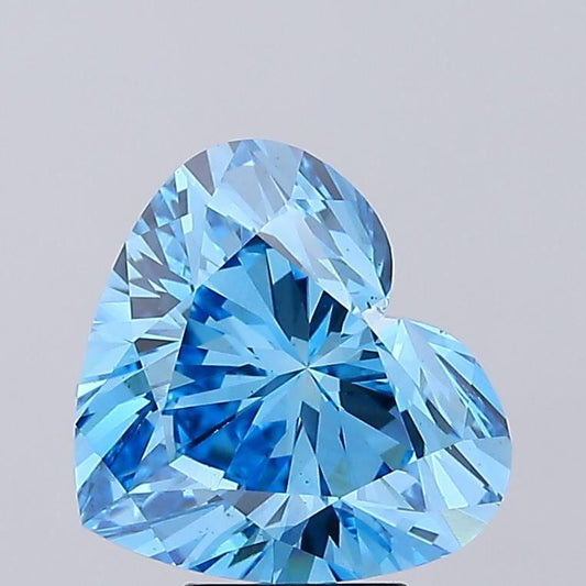 6 CT Heart Shape Vivid Blue Lab Grown Diamond For Engagement Ring