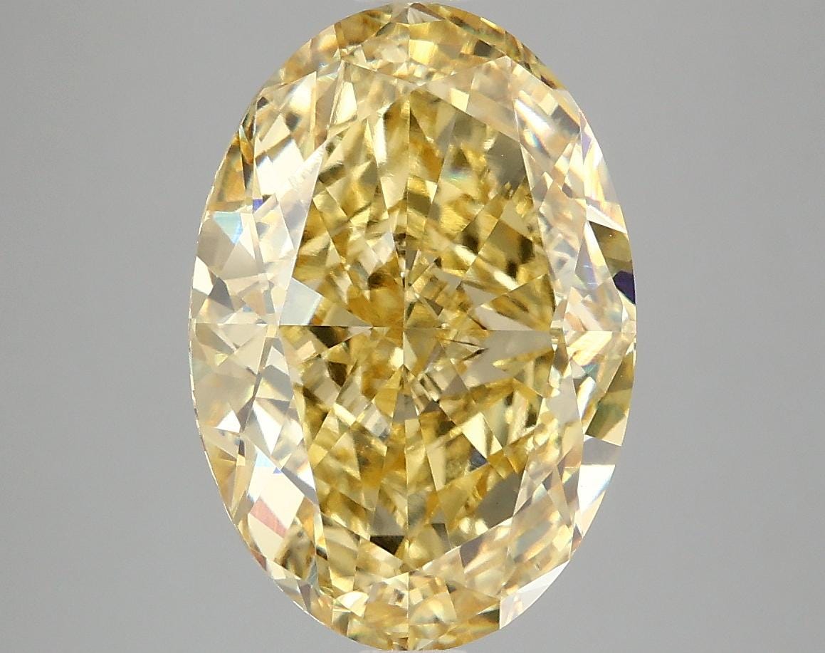 6 CT Oval Vivid Yellow Lab Grown Diamond For Engagement Ring