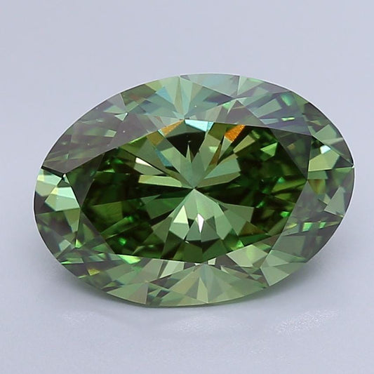 6 CT Oval Vivid Green Lab Grown Diamond For Engagement Ring