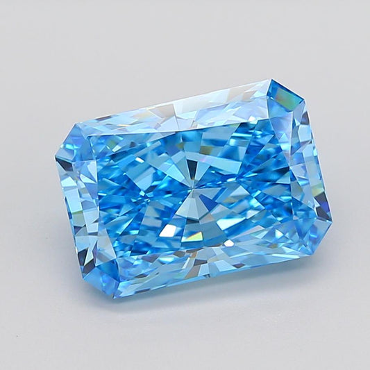 7 CT-VVS2 Vivid Blue Radiant Cut Lab Created Diamond