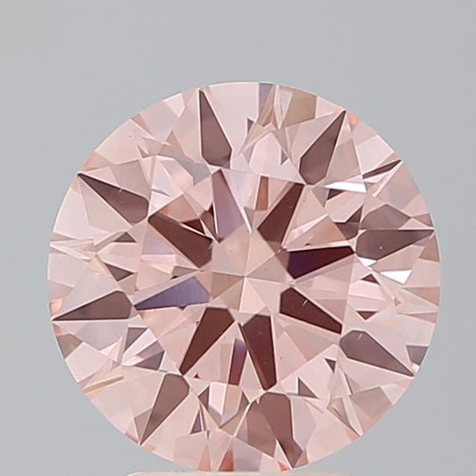 3 CT Round Vivid Pink Lab Grown Diamond For Engagement Ring