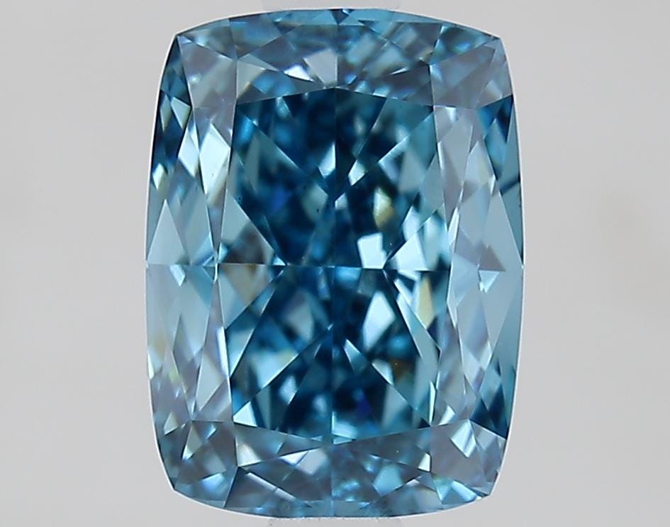 2 CT Cushion Cut Vivid Blue Lab Grown Diamond For Engagement Ring
