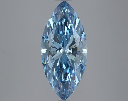 3.33 CT Marquise Vivid Blue Lab Grown Diamond For Engagement Ring