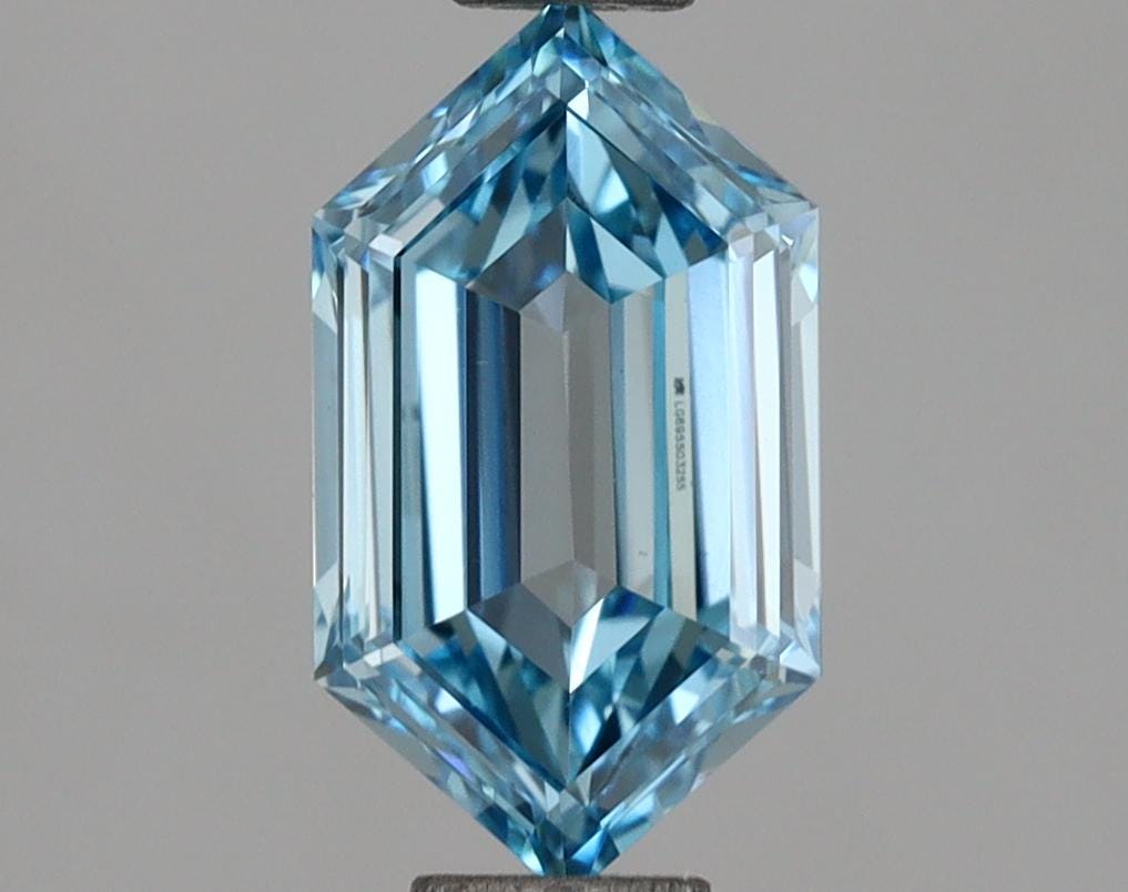1 CT-VS1 Blue Elongated Hexagonal Cut Lab Created Diamond For Anniversary Gift